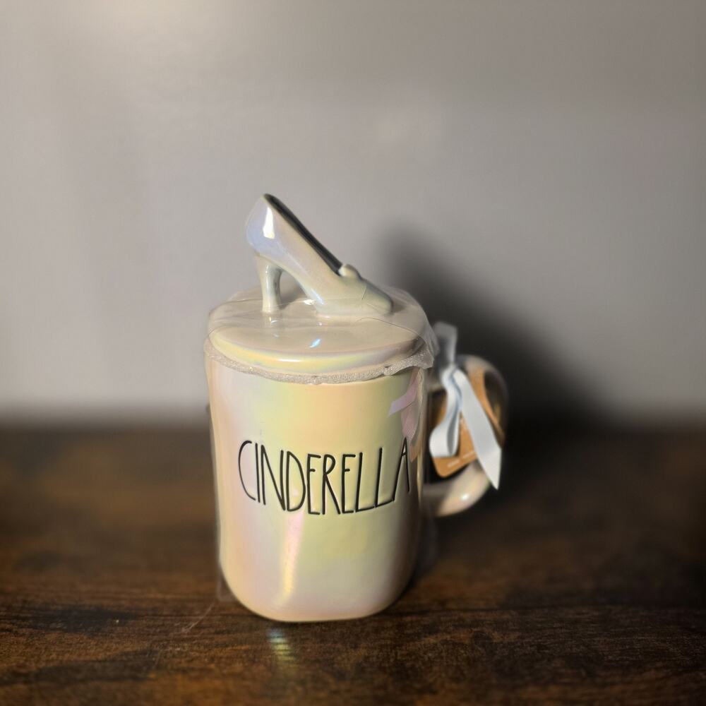 Rae Dunn Disney Princess Iridescent Cinderella Slipper Topper Mug 20oz Sealed - Picture 2 of 6
